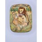 Vintage Hand Painted Papier Mache Whimsical Trinket Box Folk Art