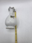 Vintage Japan Porcelain Bud Vase Rose Floral Ruffled Rim Gold Trim 4.0 in White