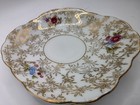 Vintage Lefton China Hand Painted Saucer Gold Floral Scalloped Plate Japan 4.5in