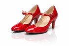 Vintage Style Red Patent Mary Jane Heels | Ankle Strap | Women’s Size 9